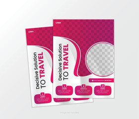 Travel poster or flyer design layout space for photo background. flyer template for travel agency