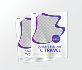 Travel poster or flyer design layout space for photo background. flyer template for travel agency