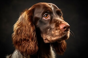 English cocker spaniel dog. Brown canine. Generate Ai
