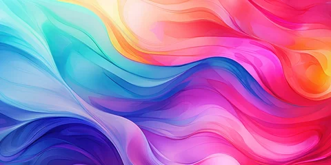 Schilderijen op glas a colorful swirly waves © sam
