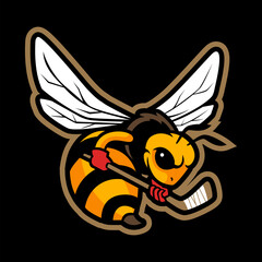 BEE HOCKEY TEMPLATE MASCOT LOGO