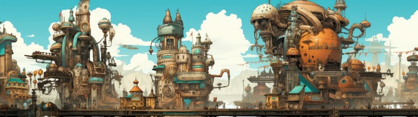 a cartoon of a fantasy city
