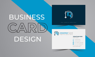 Naklejka na ściany i meble Simple business card template. Clean design
