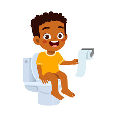 little kid brush teeth and feel happy
