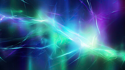 Naklejka na ściany i meble An abstract background featuring an array of electric currents, lightning bolts, and other electrical effects in vibrant shades of blue, green, and purple