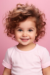 Naklejka premium studio shot portrait of small toddler child caucasian girl