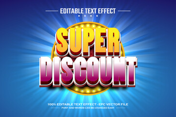 Super discount 3D editable text effect template