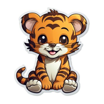 Baby tiger clipart on white background