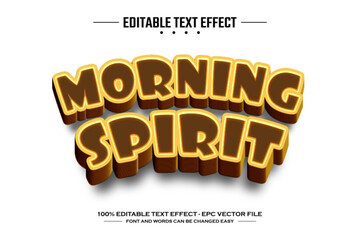 Morning spirit 3D editable text effect template