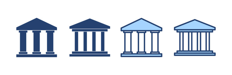 Bank icon vector. Bank sign and symbol, museum, university