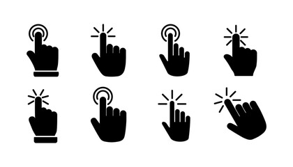 hand click icon vector. clicking finger icon. pointer icon