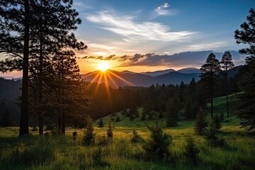 sunrise over the mountains