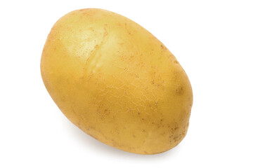 Fresh raw potato on white background