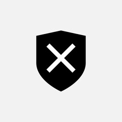 Obraz premium Cross Mark Icon. Bad Defense. Reject Symbol - Vector Logo Template. 