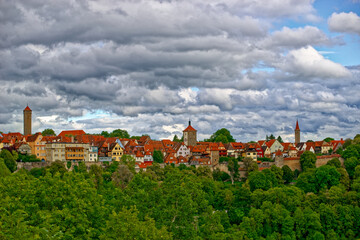 A beautiful day in the Bavarian city of Rothenburg ob der Tauber.