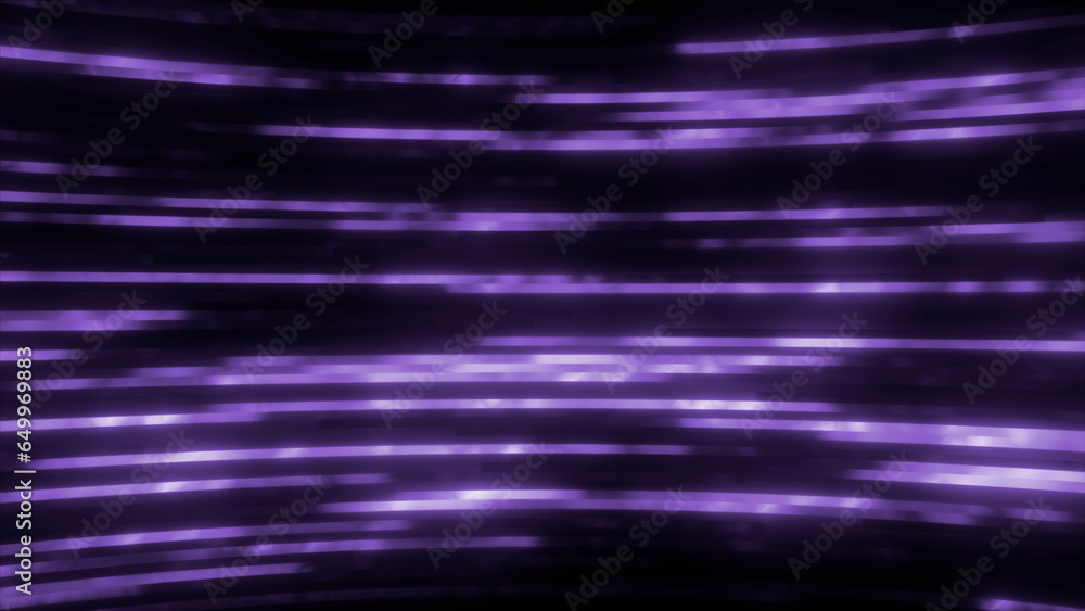 Poster abstract visualization of tv noise on a black background. motion. blinking neon horizontal lines.