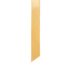 Golden satin ribbon isolated on white background