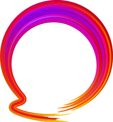 Abstract speech bubble with curve pink brush stroke texture gradient.