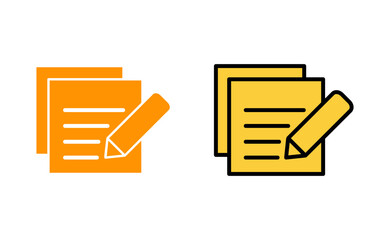 Note icon set for web and mobile app. notepad sign and symbol