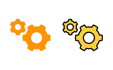 setting Icon set for web and mobile app. Cog settings sign and symbol. Gear Sign