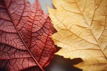 Autumn leaves, macro close-up. Background with selective focus and copy space