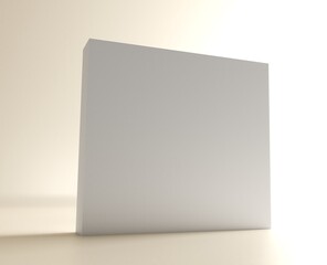 3D exhibition wall. White blank promotion. White empty geometric square. Presentation event room display. Blank wall.