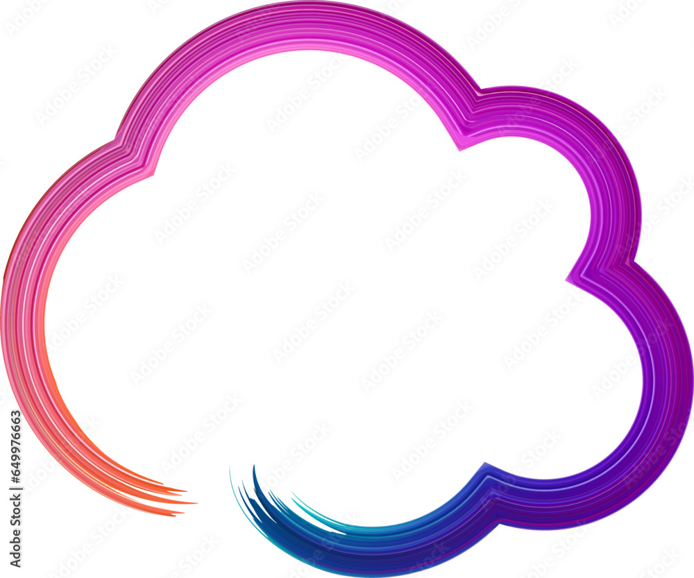 Aufkleber abstract cloud frame with curve pink brush stroke texture gradient.