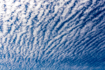 Abstract background of beautiful white clouds with blue sky in Brazil