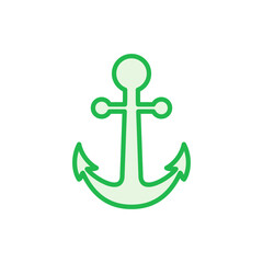 Anchor icon set. Anchor symbol logo. Anchor marine icon.