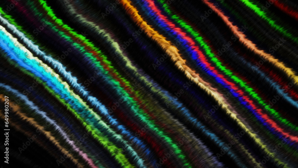 Poster black background with bright patterns. motion. colorful bright lines made in 3d computer graphics th