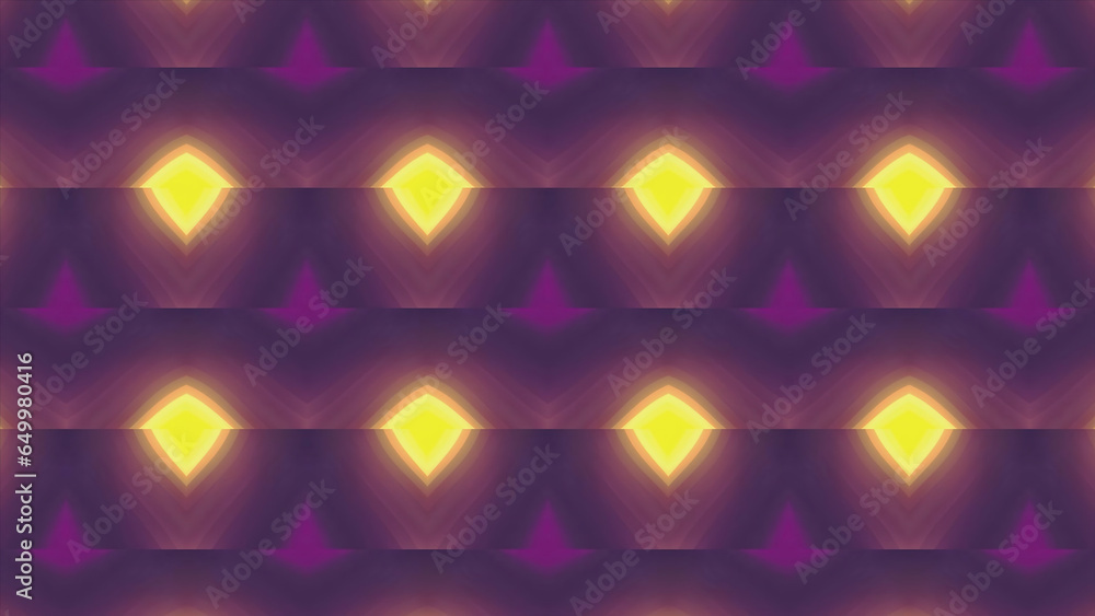 Poster kaleidoscopic pattern flashes with psychedelic colors. motion. bright flashing kaleidoscopic pattern