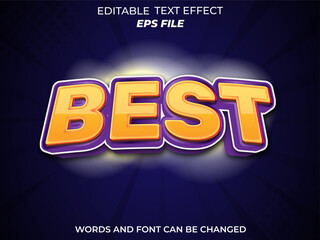 best text effect, font editable, typography, 3d text. vector template