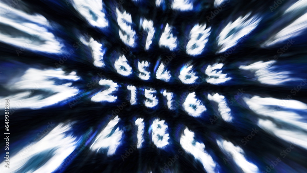 Poster internet network. motion. black background with a light code of numbers with backlight made in carto