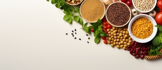 Top view of vegan protein source