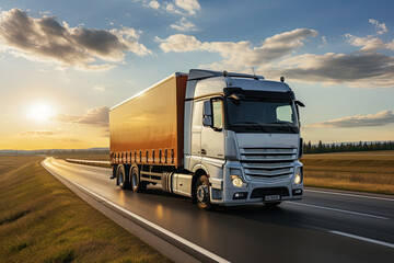 Truck on the road on a sunny day
