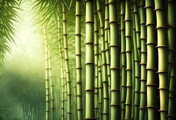 Bamboo grove. Green bamboo forest.