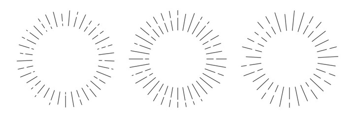 サンバーストの集中線素材セット