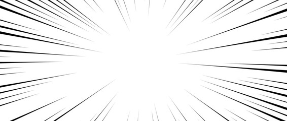 Diagonal speed lines background. Comic book explosion wallpaper. Abstract black and white radial line frame design. Manga or anime cartoon sun burst. Pop art light beams rays effect. Vector backdrop