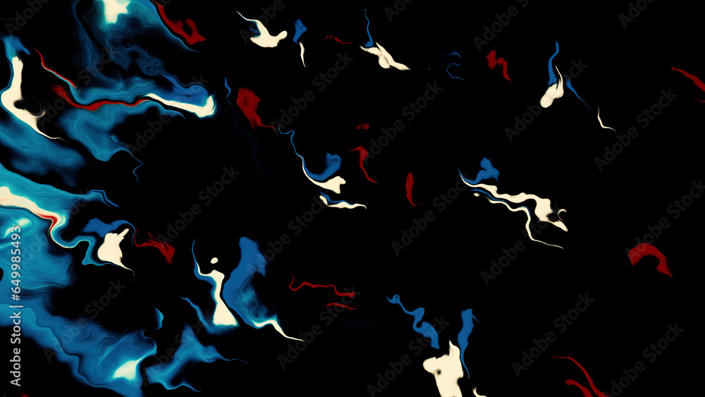 Aufkleber abstract flowing rippled surface with underwater colored stains. motion. digital visualization of a 