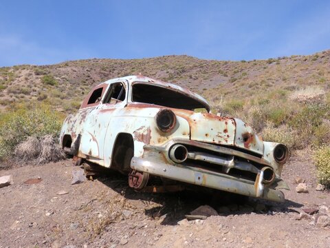 Old Rusty Classic Car Abandoned in Death Valley National Park
