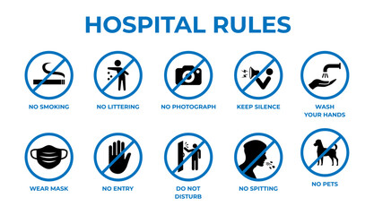 hospital rules sign illustration vector