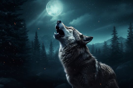 Wolves howl in the night