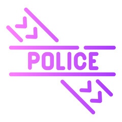 police line Line Gradient Icon