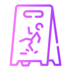 wet floor Line Gradient Icon