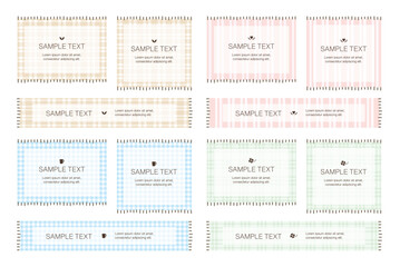 パステルカラーのチェック柄、バナーセット