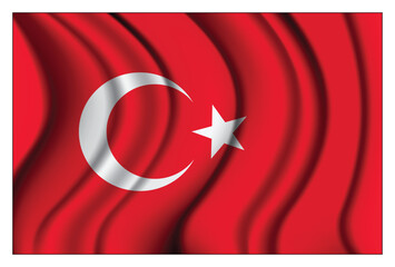 Vector realistic illustration of Turkish flags on a transparent background.