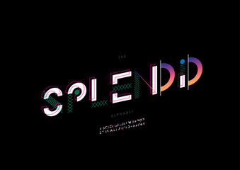 Fototapeta premium Vector of stylized modern font and alphabet