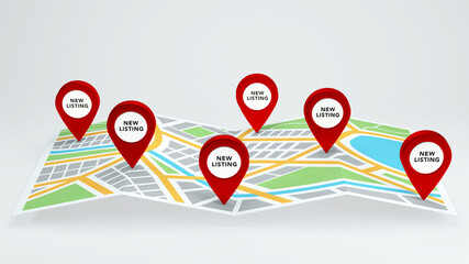 New Listing Houses Commercial for Sale Real Estate 3D Illustration