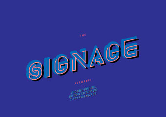 Vector of stylized modern font and alphabet