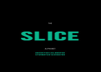 Vector of stylized modern font and alphabet